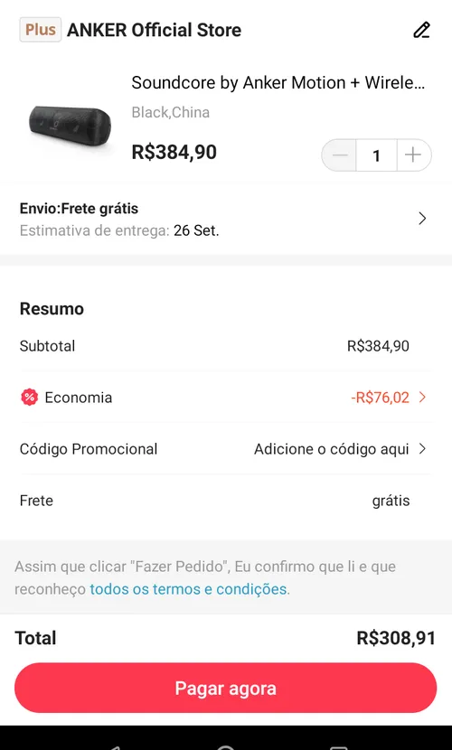 Imagem na descrição da promoção