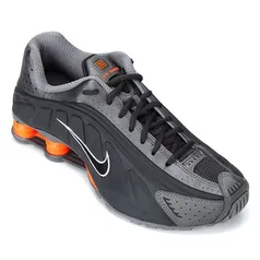 [Cartão Mastercard] Tênis Nike Shox R4 Masculino - Cinza+Laranja | R$255