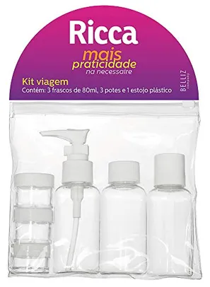 Kit De Viagem, Ricca, Transparente, 7 Unidade