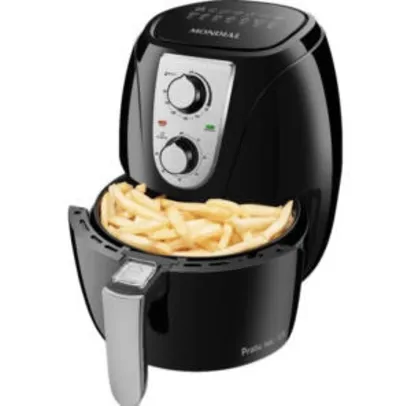 Fritadeira Elétrica Sem Óleo - Air Fryer Mondial AF-30i Family IV Inox 3,5L Preta com Timer 127v R$315