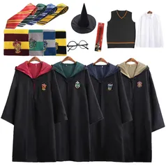 [Gpay / Taxas Inclusas / 1º compra R$ 4,99] Manto/Uniforme da Escola Hogwats de Bruxaria e Magia - Harry Potter, Traje Cosplay, HALLOWEEN- AliExpress