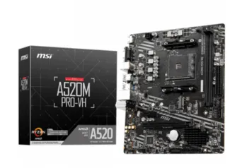 Placa Mãe MSI A520M PRO-VH, Chipset AMD A520, AMD AM4, M-ATX, DDR4, 911-7C96-017