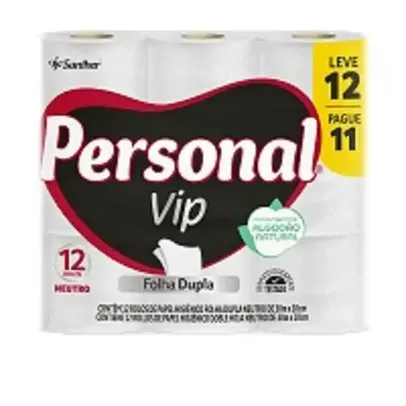 (Regional/ Levando 8) Papel Higiênico Folha Dupla 30 Metros Personal Vip Leve 12 Pague 11