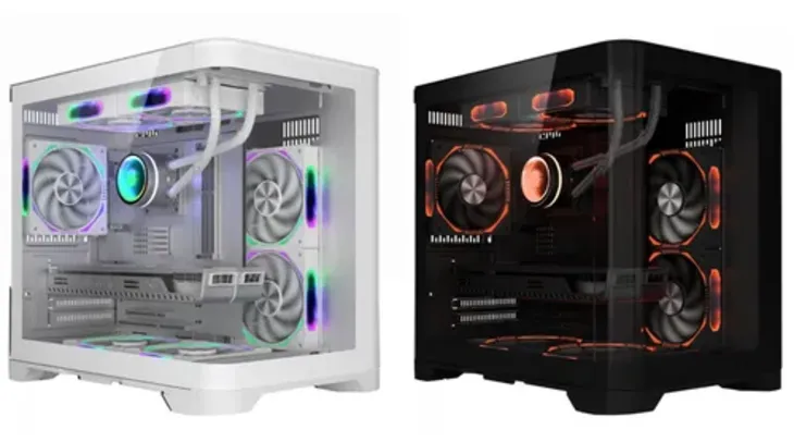 Gabinete Gamer SuperFrame Prime, Mid Tower, Vidro Temperado, M-ATX, Branco, Sem Fonte, Sem Fan