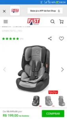 Cadeira para Auto Iconic 9-36 Kg Preto BB579 - Fisher Price R$199