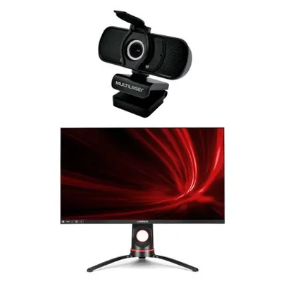 [AME 1.159,03] Monitor Gamer Kaizen 27 Pol 144Hz e Webcam Full Hd 1080p 30Fps Conexão USB Preto - MN