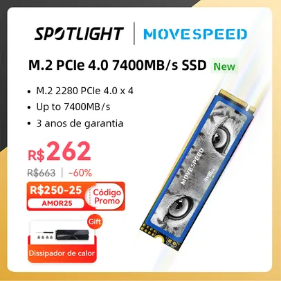 SSD NVME MOVESPEED 1TB 7500Mbps