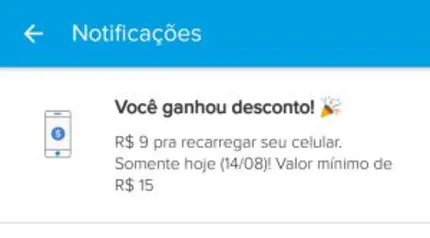 (Usuários selecionados) Desconto de R$9 para recarregar o Celular no Mercado Pago