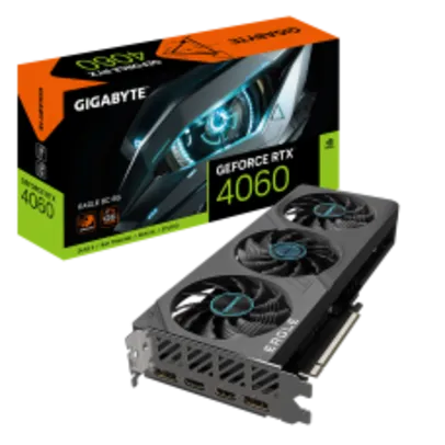 Placa de Vídeo Gigabyte NVIDIA GeForce RTX 4060 EAGLE OC, 8GB, GDDR6, DLSS, Ray Tracing, GV-N4060EAGLE OC-8GD