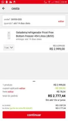 Geladeira/Refrigerador 454 Litros Eletrolux Inverse | R$ 2699