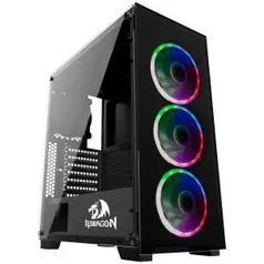 Gabinete Gamer Redragon Mixmaster, Mid Tower, Vidro Temperado, GC-618, | R$ 350