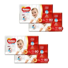 Kit de Fraldas Huggies Hiper Supreme Care M/G a partir de R$ 161