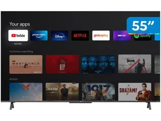 Smart TV 55” 4K UHD QLED TCL 55C725 VA Wi-Fi - Bluetooth Google Assistente Alexa 3 HDMI 2 US