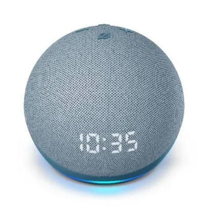 Echo Dot 4ª geração Smart Speaker com Relógio e Alexa - Cor Azul | R$345