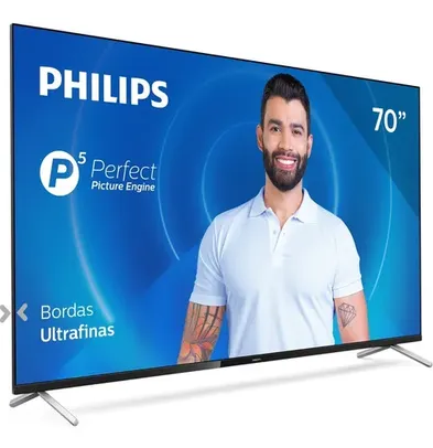 Smart Tv Philips 70 4k 70pug7625/78, Wifi, 3 Hdmi, 2 Usb | R$ 4299