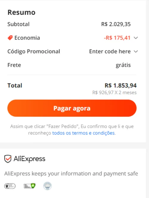 Imagem na descrição da promoção