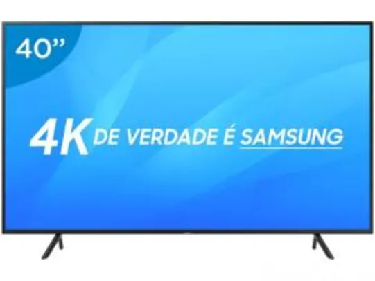Smart TV 4K LED 40” Samsung 40NU7100 Wi-Fi HDR - Conversor Digital 3 HDMI 2 USB por R$1599