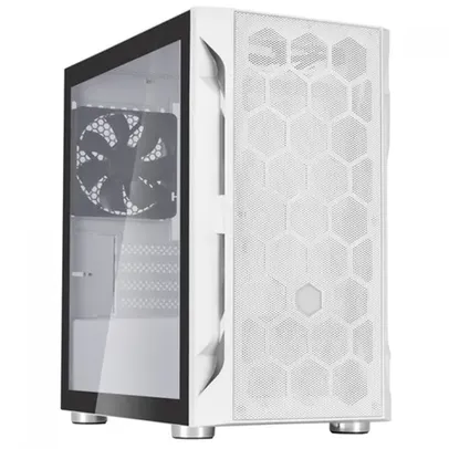 Gabinete Gamer SilverStone Fara H1M, Mini Tower, Vidro Temperado, White, Micro-ATX, Sem Fonte, Com 1 Fan, SST-FAH1MW-G