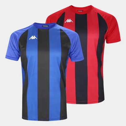 [APP] Kit Camisas Kappa Fardamento Verticale Masculina - 2 Peças