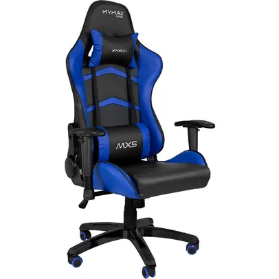 Cadeira Gamer Mymax Mx5, Peso Suportado até 150Kg, Giratória, Preto e Azul