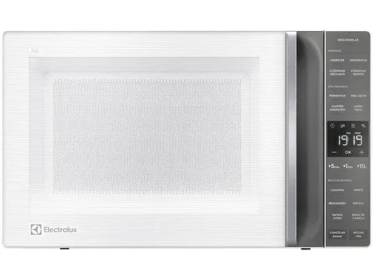 [R$ 508,57 CASH ELECTROLUX] Micro-ondas Electrolux 36L Branco e Cinza ME36B - 110V 