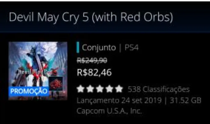 Devil May Cry 5 (com Red Orbs) - R$82