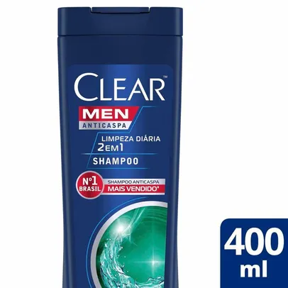[Leve 3, pague 2] Shampoo Anticaspa Clear Men Limpeza Diária 2 Em 1 400ml R$11