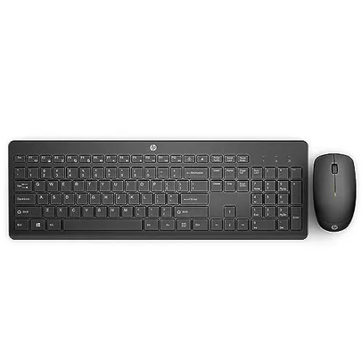 Combo de Teclado e Mouse Ergonômico Sem Fio com Conexão USB Wireless Digitação Silenciosa e Precisa Layout ABNT2 230 Preto HP - 18H24AA#AC4