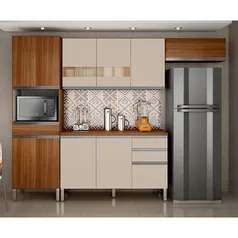 Cozinha Compacta CHF Móveis Turmalina com 11 Portas, 3 Gavetas e 4 Prateleiras - 261cm de largura - 