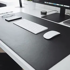 Mouse Pad Desk Pad Max em Couro Ecologico 90x40cm - WORKPAD (Preto) | R$101