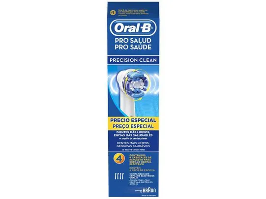 Refil para Escova Elétrica Oral-B Precision Clean - 4 Unidades R$30