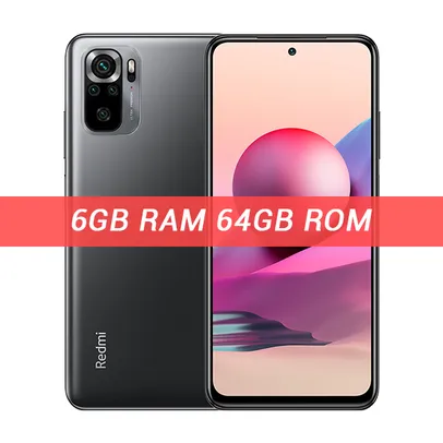 Smartphone Versão Global Xiaomi Redmi Note 10S 6GB 64GB