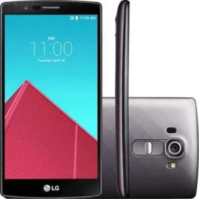 [Sou Barato] Smartphone LG G4 Desbloqueado Claro Android 5.0 Tela 5.5'' 32GB 4G Wi-Fi Câmera 16MP - Titânio por R$ 1394