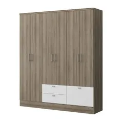 Guarda Roupa Casal 6 Portas 3 Gavetas em MDP Móveis Carraro Felicce Anis 598 R$ 540