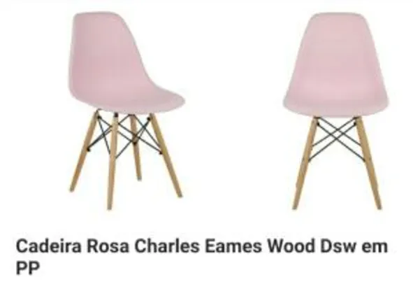 Cadeira Charles Eiffel Eames Fortt Rosa - Ft-18090 R$ 109