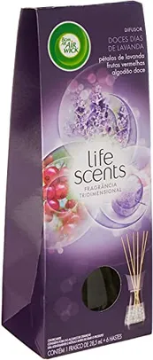 Air Wick Difusor Aromatizador Bom Ar Doces Dias de Lavanda com 1 frasco e 6 hastes, Roxo, 28.5 Ml