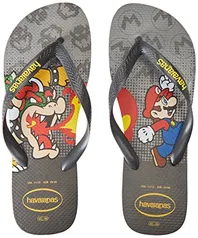 Chinelo Mario Bros, Havaianas, masculino, Cinza