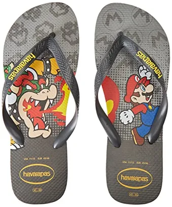 Chinelo Mario Bros, Havaianas, masculino, Cinza