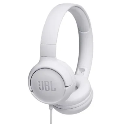 Fone de Ouvido JBL Tune 500 On Ear Branco - JBLT500WHT