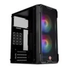 Gabinete Gamer TGT Jester, Mid-Tower, Lateral de Vidro, Com 2 Fans, Preto, TGT-JSR-BKGF01