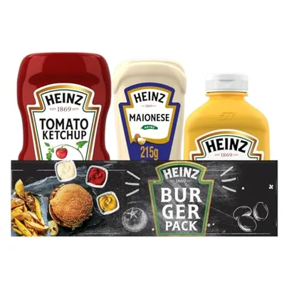 Heinz Pack Hamburger Ketchup 397G + Maionese 215G + Mostarda 255gG