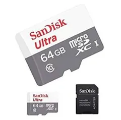 Cartão de Memória MicroSDXC Sandisk 64GB Classe 10 | R$46