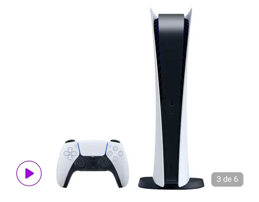 PlayStation 5 Digital Edition 2020 Nova Geração - 825GB 1 Controle Branco Sony