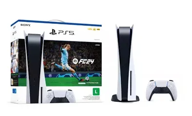 Playstation 5 825gb Disco + Bundle Ea Sports Fc 24 Midia Física Cor Branco e Preto Sony Bivolt