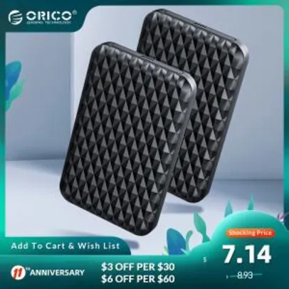 Case Externa SATA 2,5" Orico USB 3.0 | R$30