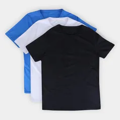 Kit Camiseta Básica Masculina c/ 3 Peças