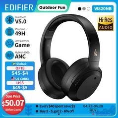 Fone de Ouvido Edifier W820nb Anc Wireless Headphones Bluetooth Headsets Hi-res Audio