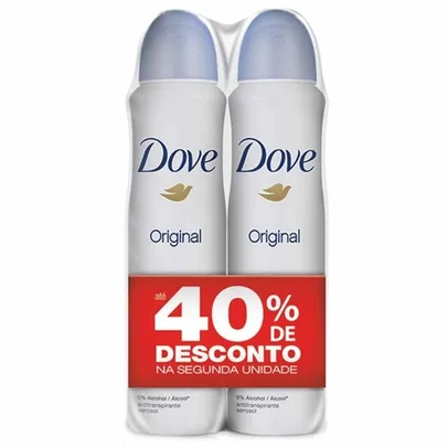 Pack Desodorante Antitranspirante Aerossol Original Dove 2 Unidades 150ml Cada Leve Mais Pague Menos