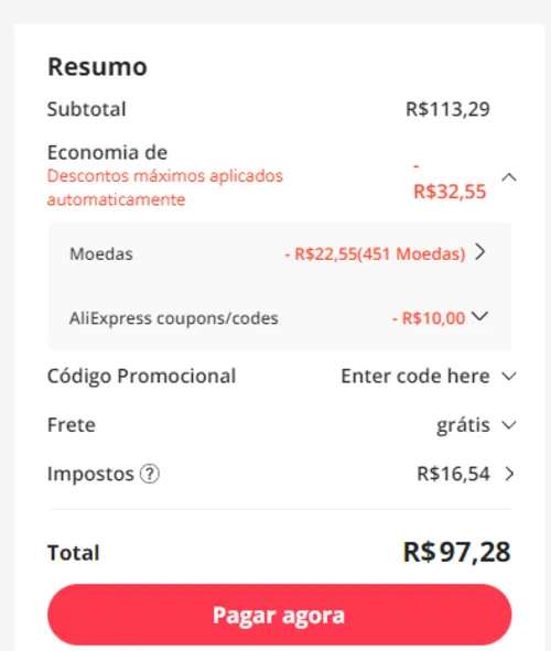 Imagem na descrição da promoção