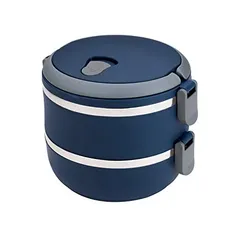 Marmita Dupla Lunch Box Azul, LB1234-AZ, Euro Home